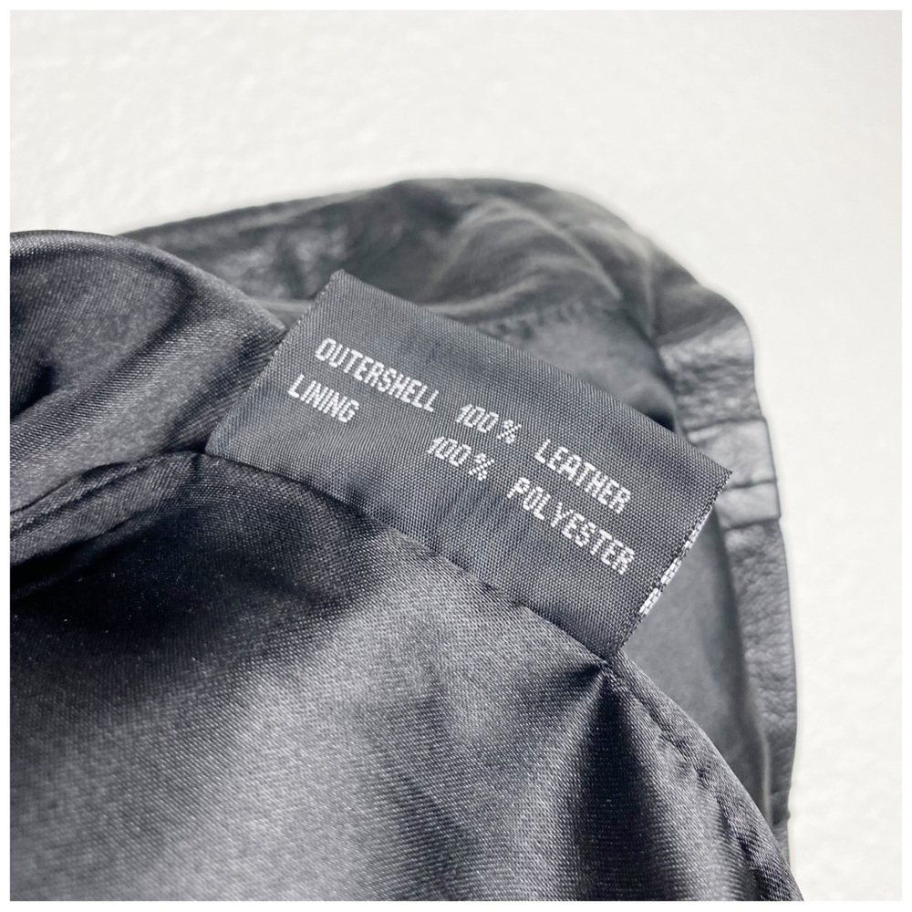 Whetblu Black Asymmetric Zip Leather Jacket Size Medium - Picture 11 of 11